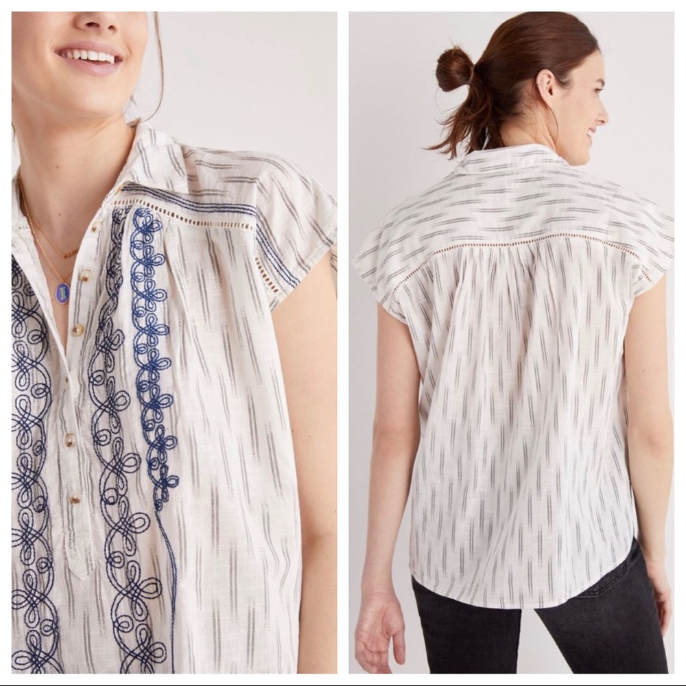 NWT Pilcro Embroidered Surf Blouse - Picture 2 of 7
